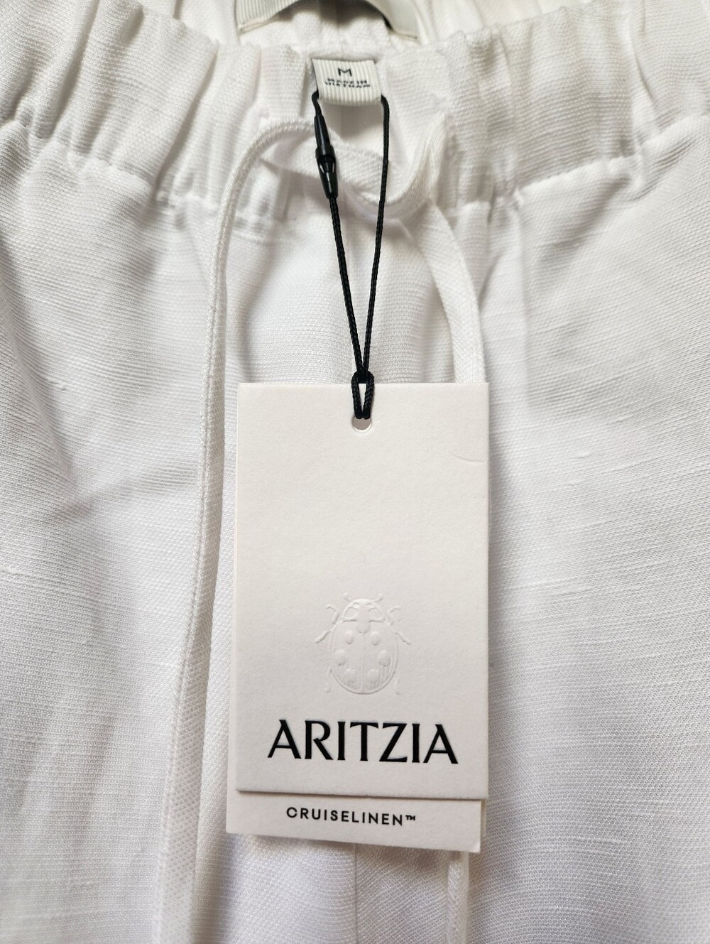 Aritzia Lodge Pant In White  CruiseLinen, Wide Leg Cropped - NWT - Picture 4 of 10